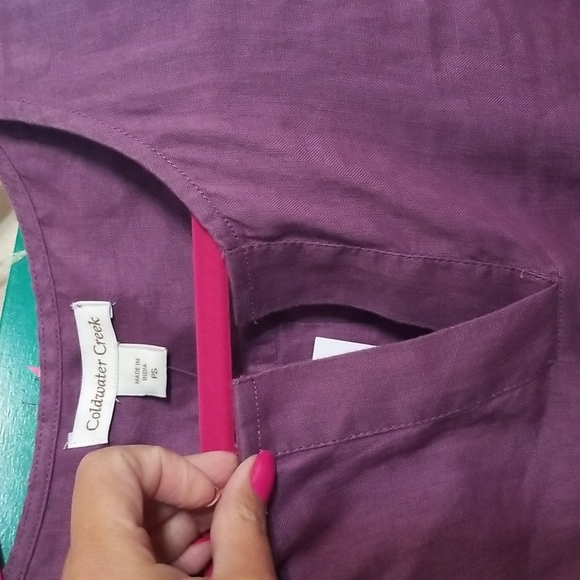 Cold Water Creek 3/4 Sleeve Lace Blouse - Picture 2 of 8